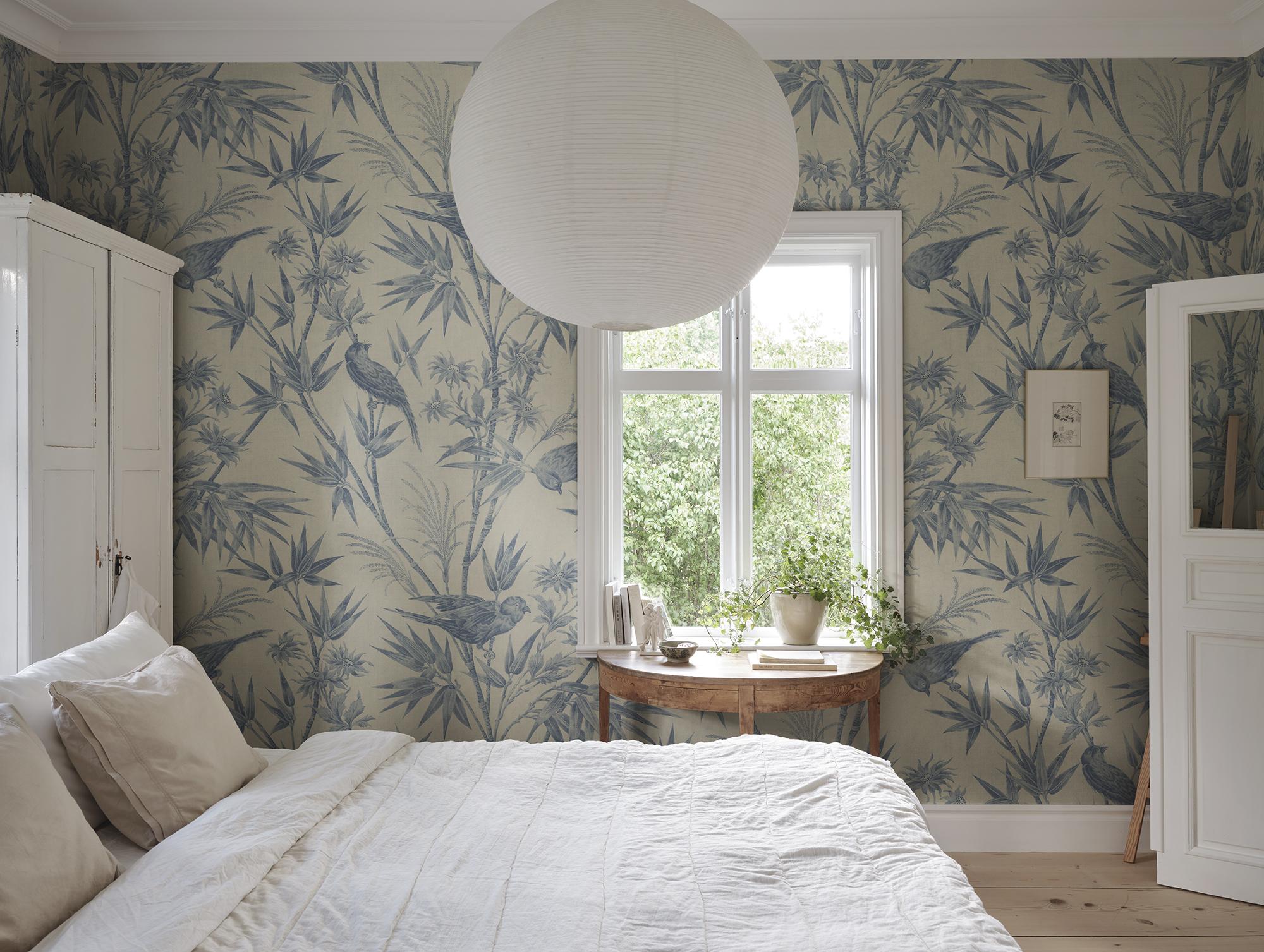 S10595 Blue Celeste Mural Herbarium Mural by Sandberg