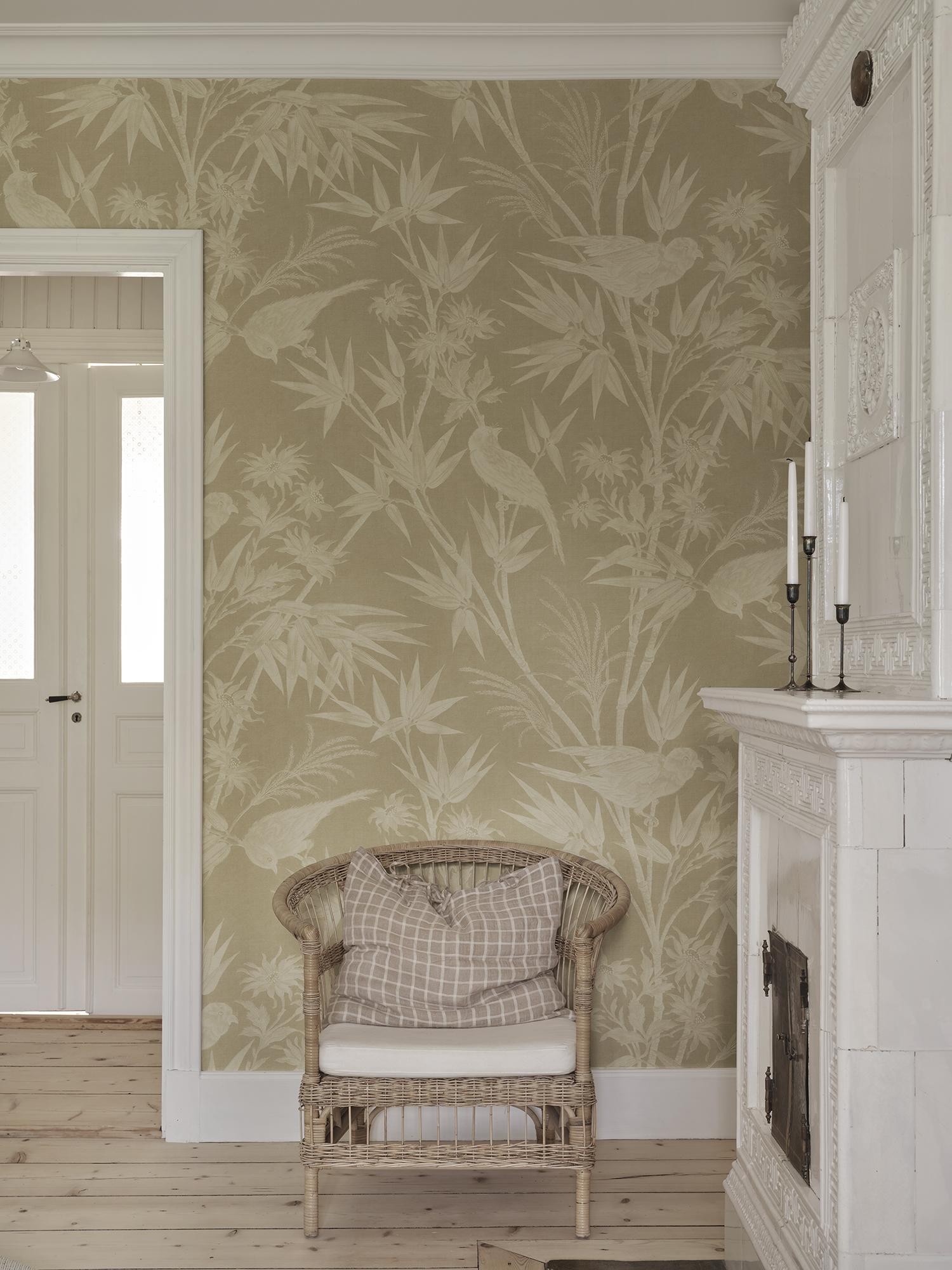 S10596 Beige Celeste Mural Herbarium Mural by Sandberg
