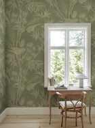 S10597 Green Celeste Mural Herbarium Mural by Sandberg