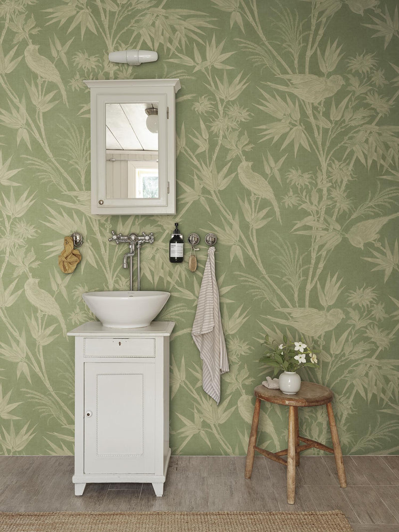S10597 Green Celeste Mural Herbarium Mural by Sandberg