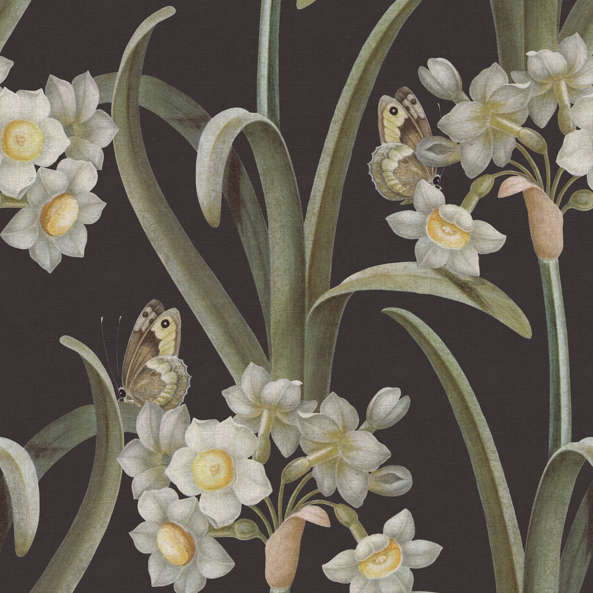 S10600 Charcoal Lilian Herbarium Mural by Sandberg