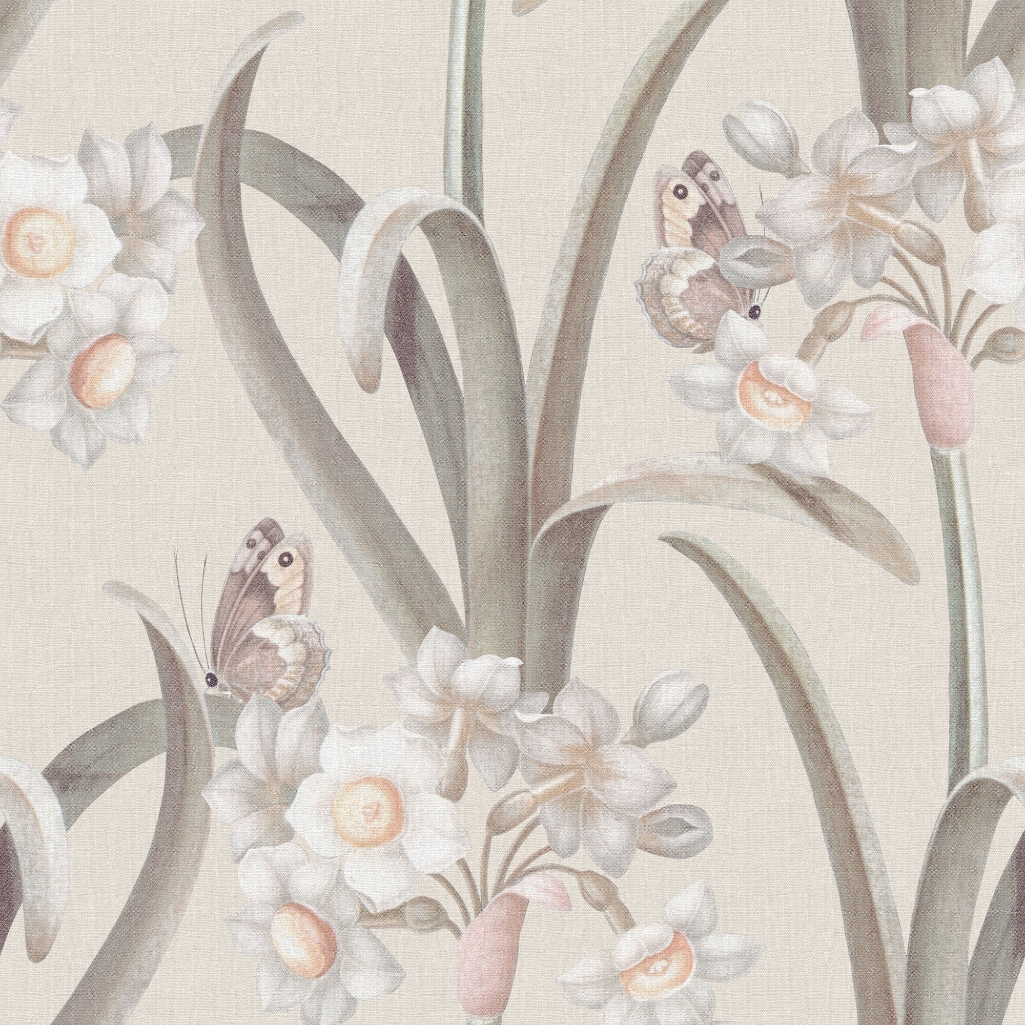 S10602 Pastel Lilian Herbarium Mural by Sandberg