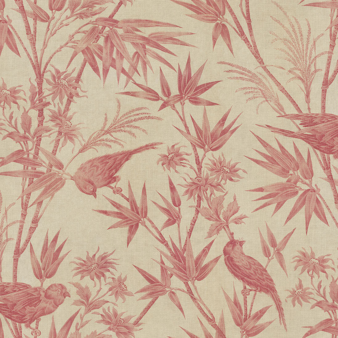 S10604 Red Celeste Mural Herbarium Mural by Sandberg