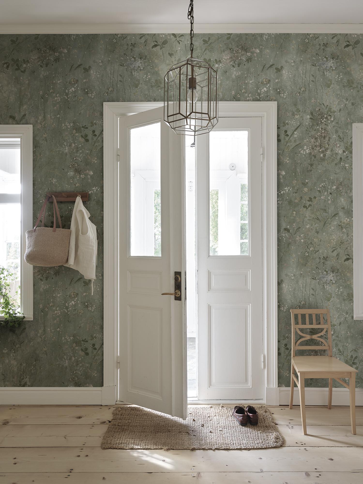 S10606 Sage Green Juni Herbarium Mural by Sandberg