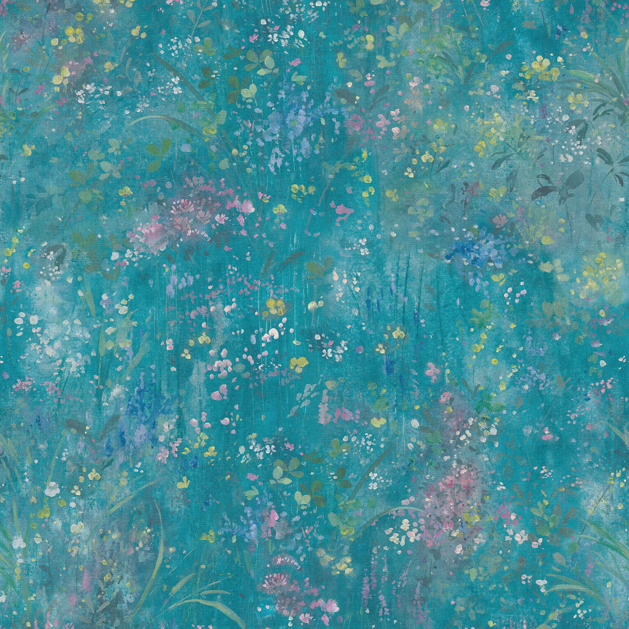 S10607 Teal Juni Herbarium Mural by Sandberg