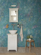 S10607 Teal Juni Herbarium Mural by Sandberg