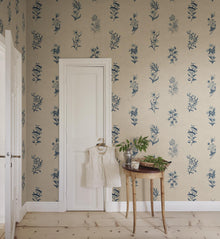 S10610 Blue Victoria Herbarium Mural by Sandberg