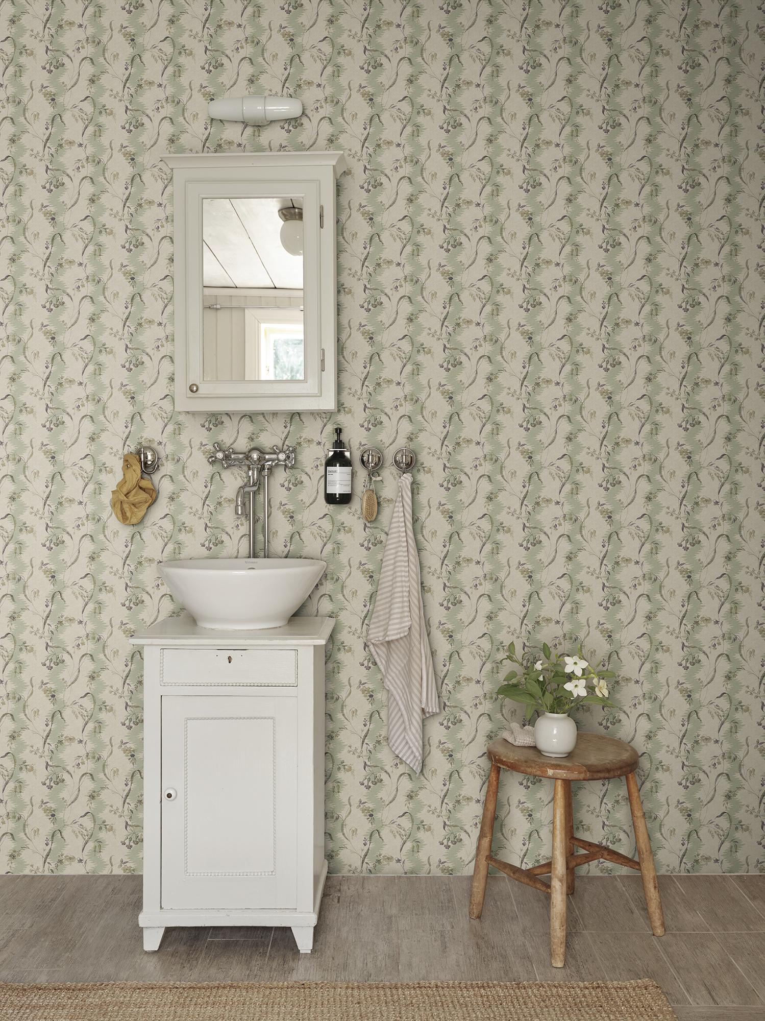 S10613 Light Green Beatrice Herbarium Mural by Sandberg