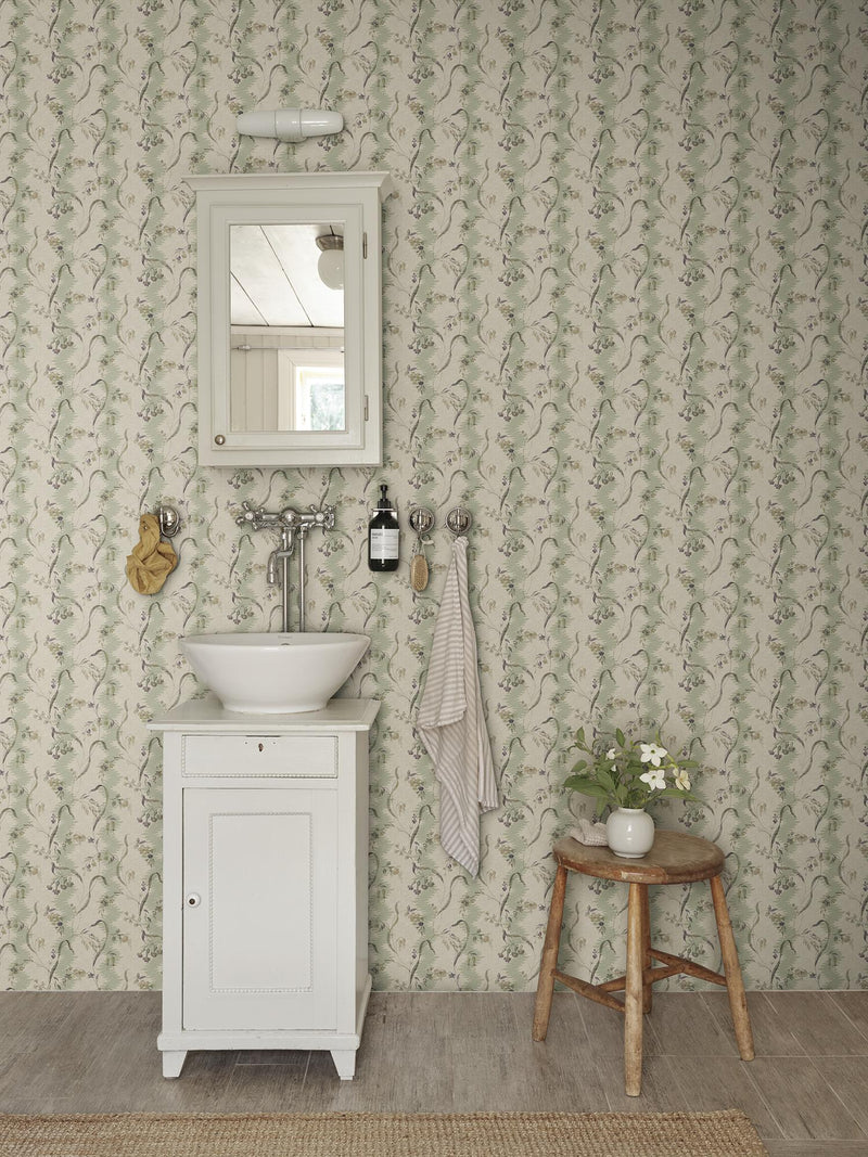 S10613 Light Green Beatrice Herbarium Mural by Sandberg