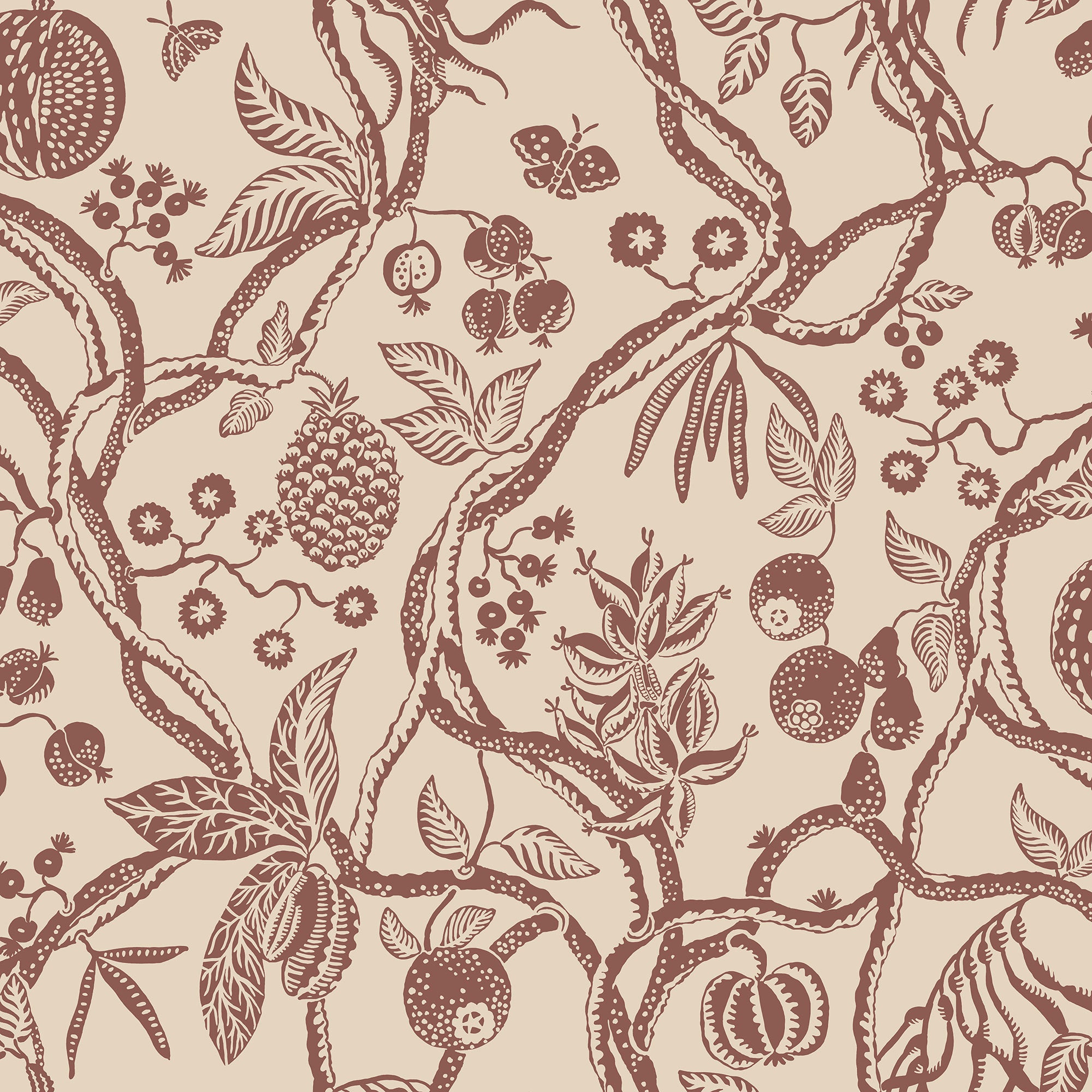 S10614 Burgundy Tree of Life Familjen Wallpaper by Sandberg