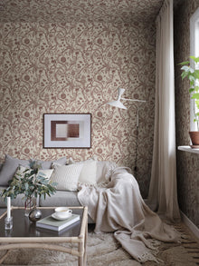 S10614 Burgundy Tree of Life Familjen Wallpaper by Sandberg