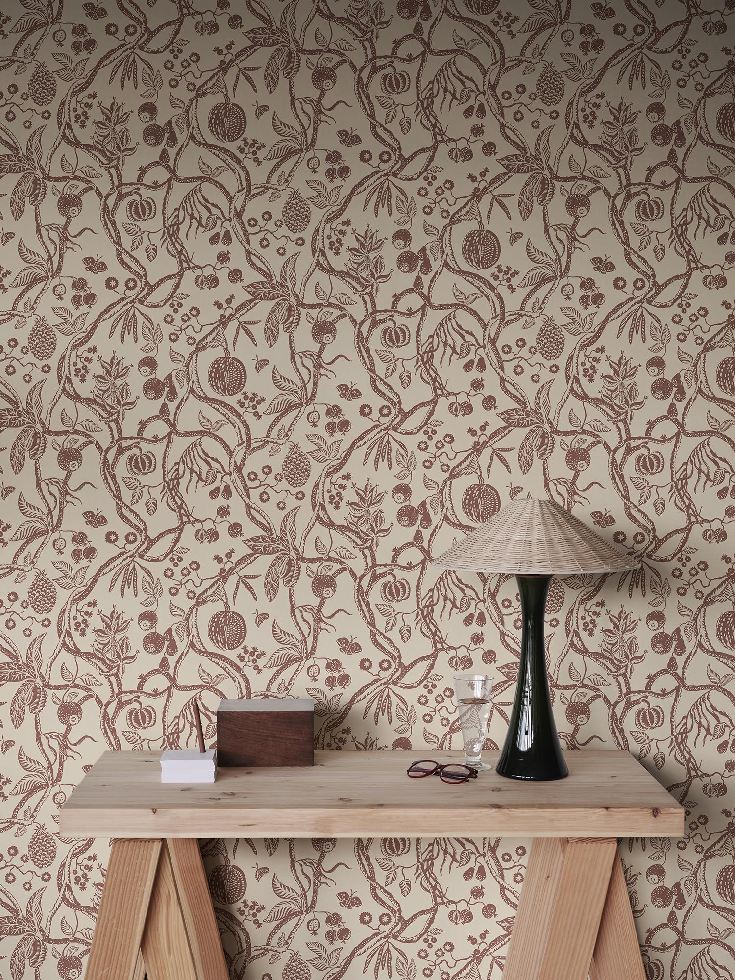 S10614 Burgundy Tree of Life Familjen Wallpaper by Sandberg