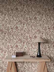 S10614 Burgundy Tree of Life Familjen Wallpaper by Sandberg