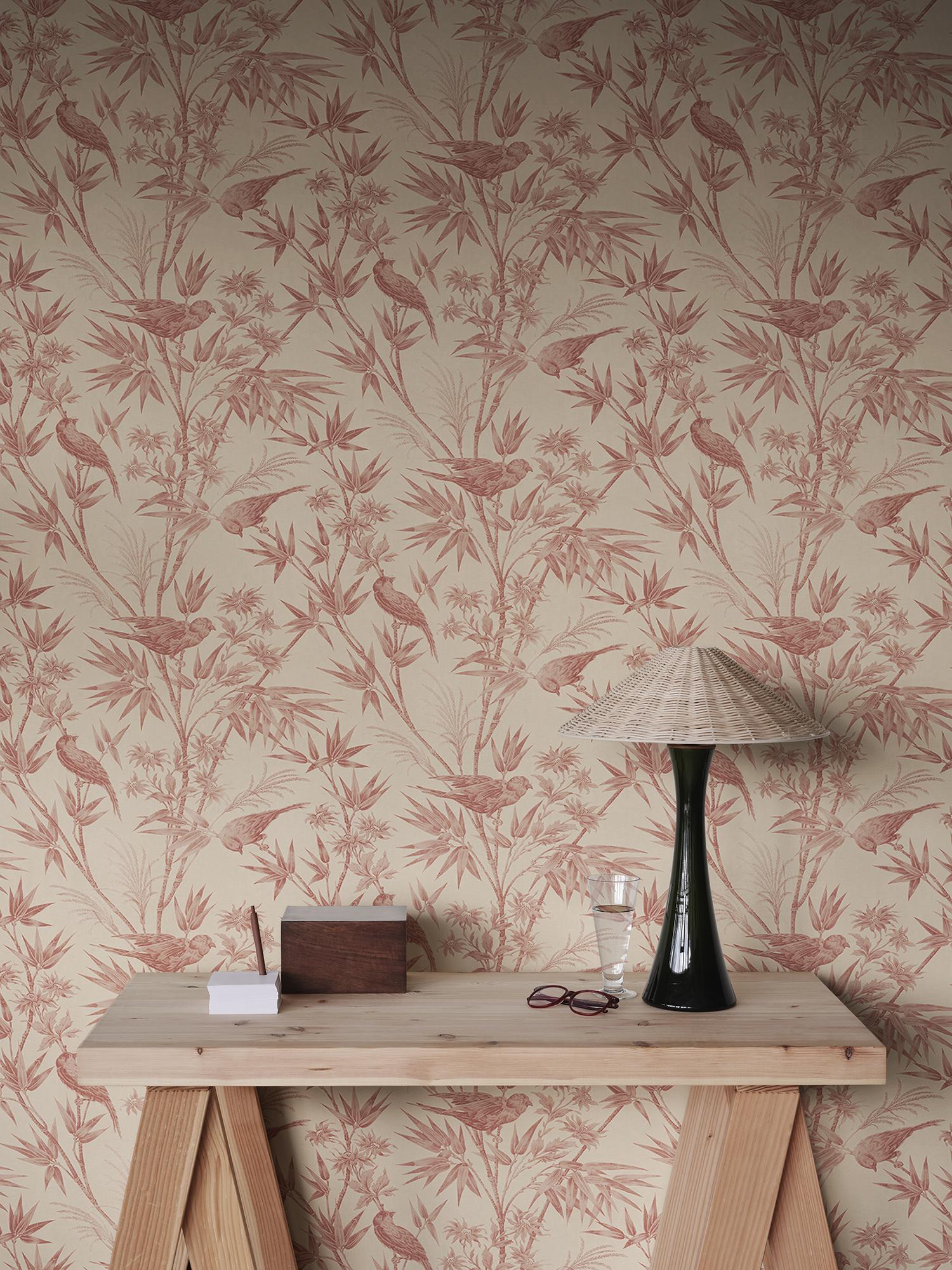 S10620 Red Celeste Familjen Wallpaper by Sandberg