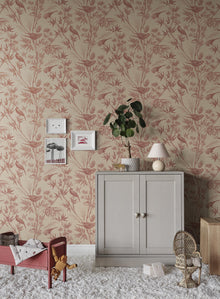 S10620 Red Celeste Familjen Wallpaper by Sandberg