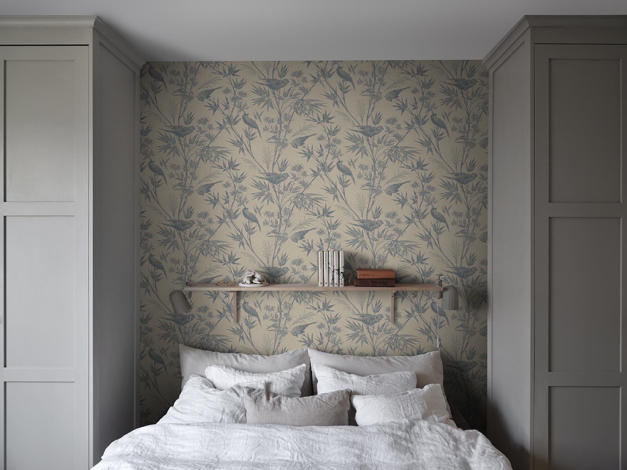 S10621 Indigo Blue Celeste Familjen Wallpaper by Sandberg