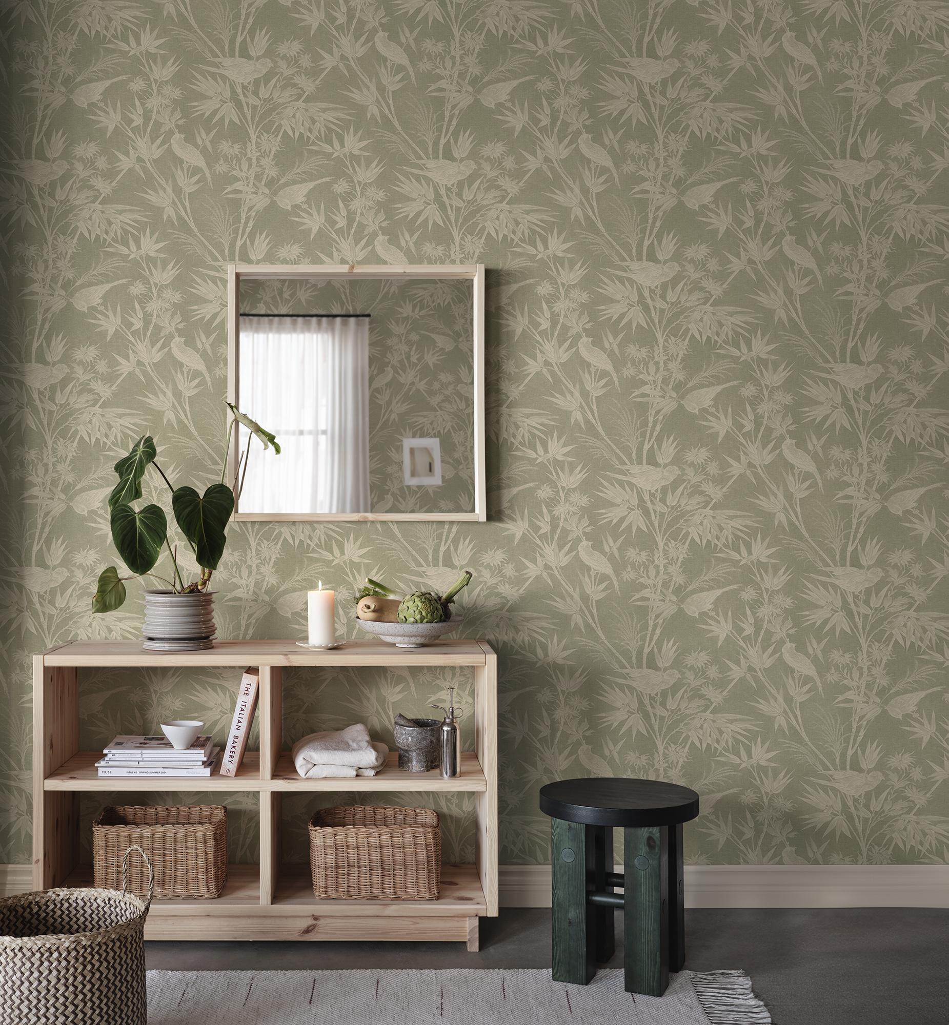 S10622 Green Celeste Familjen Wallpaper by Sandberg