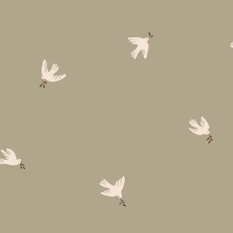 S10626 Olive Green Frida Familjen Wallpaper by Sandberg
