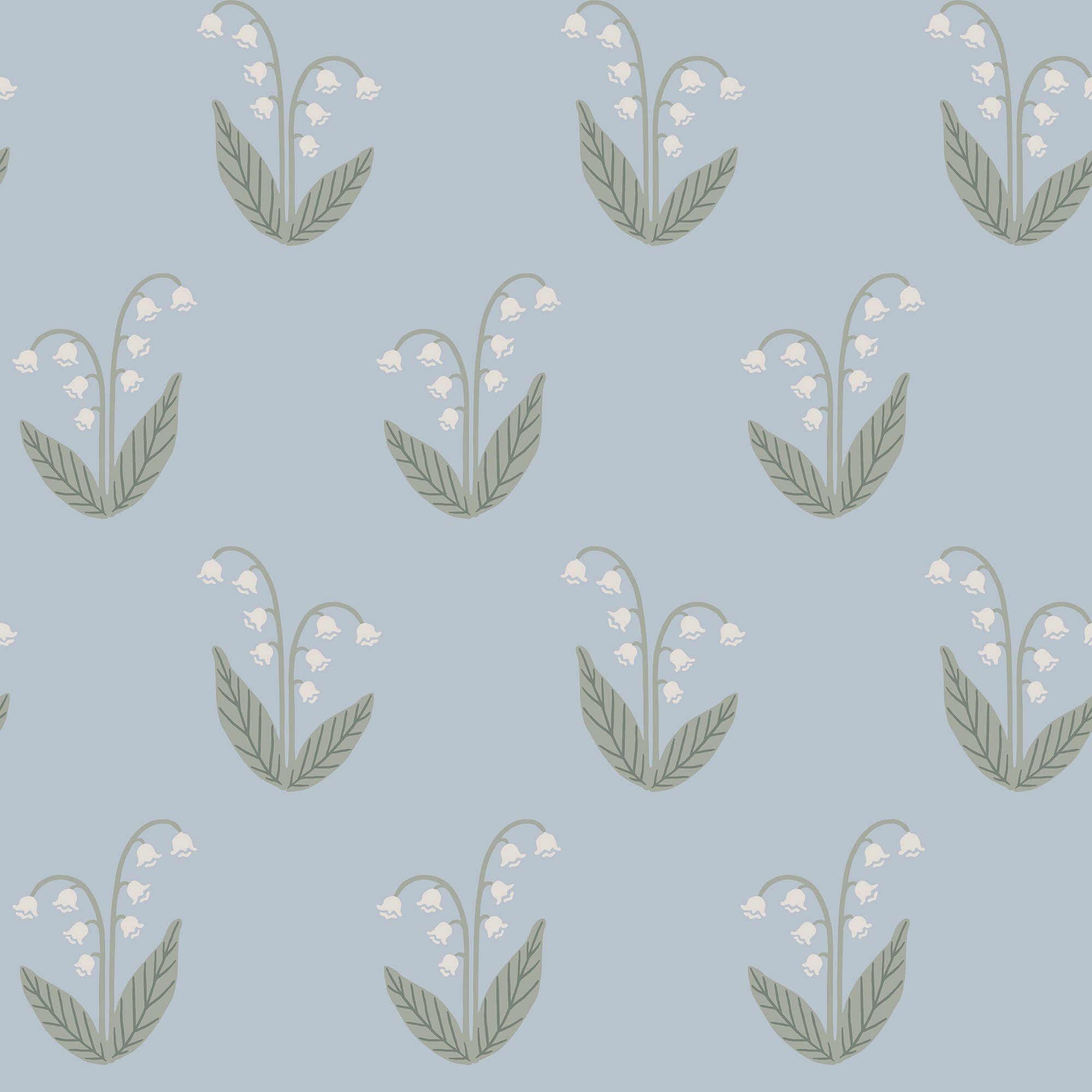 S10634 Light Blue Lilly Familjen Wallpaper by Sandberg