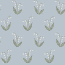 S10634 Light Blue Lilly Familjen Wallpaper by Sandberg