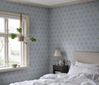 S10634 Light Blue Lilly Familjen Wallpaper by Sandberg
