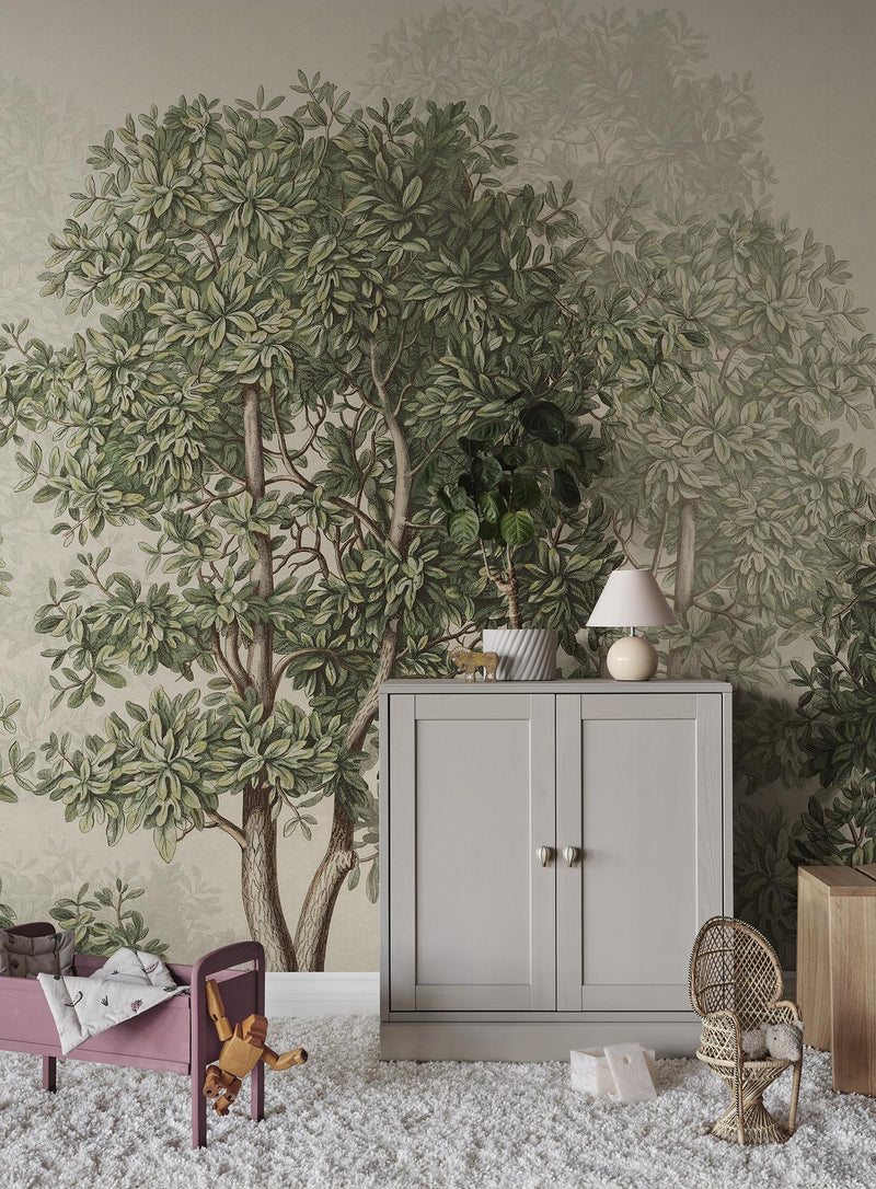 S10637 Green Charles Mural Familjen Mural by Sandberg