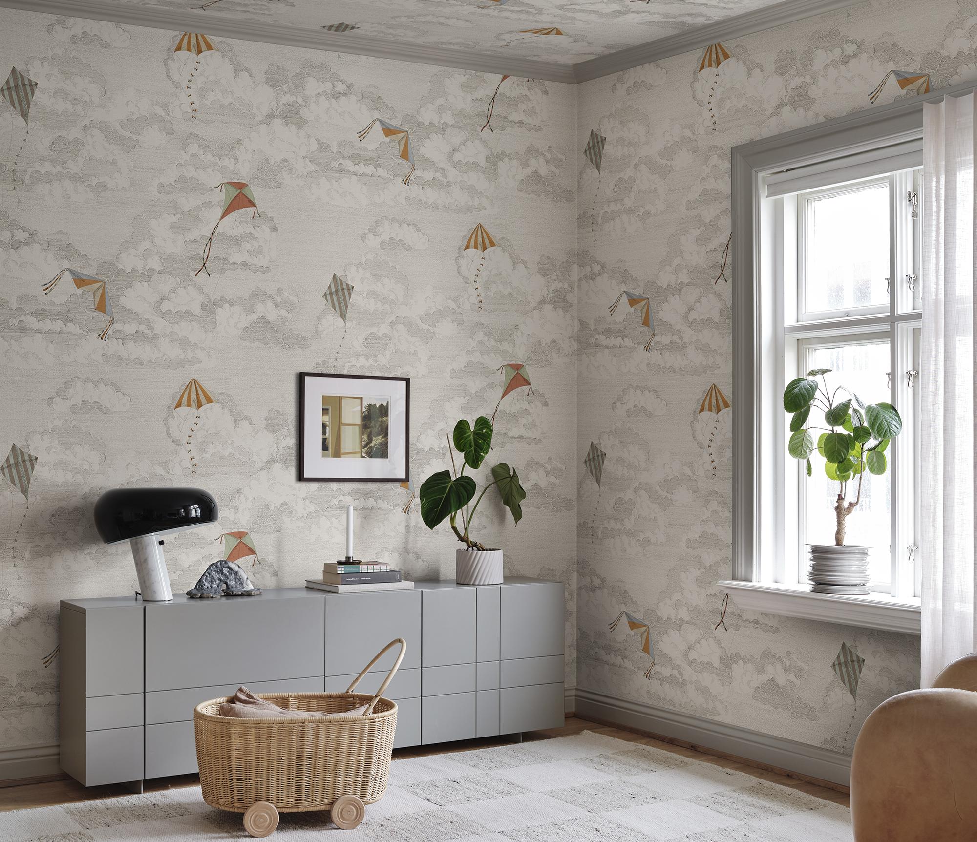 S10643 Graphite Bonnie and Kites Familjen Mural by Sandberg