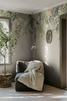 S10657 Green Wisteria Trädgården Mural by Sandberg