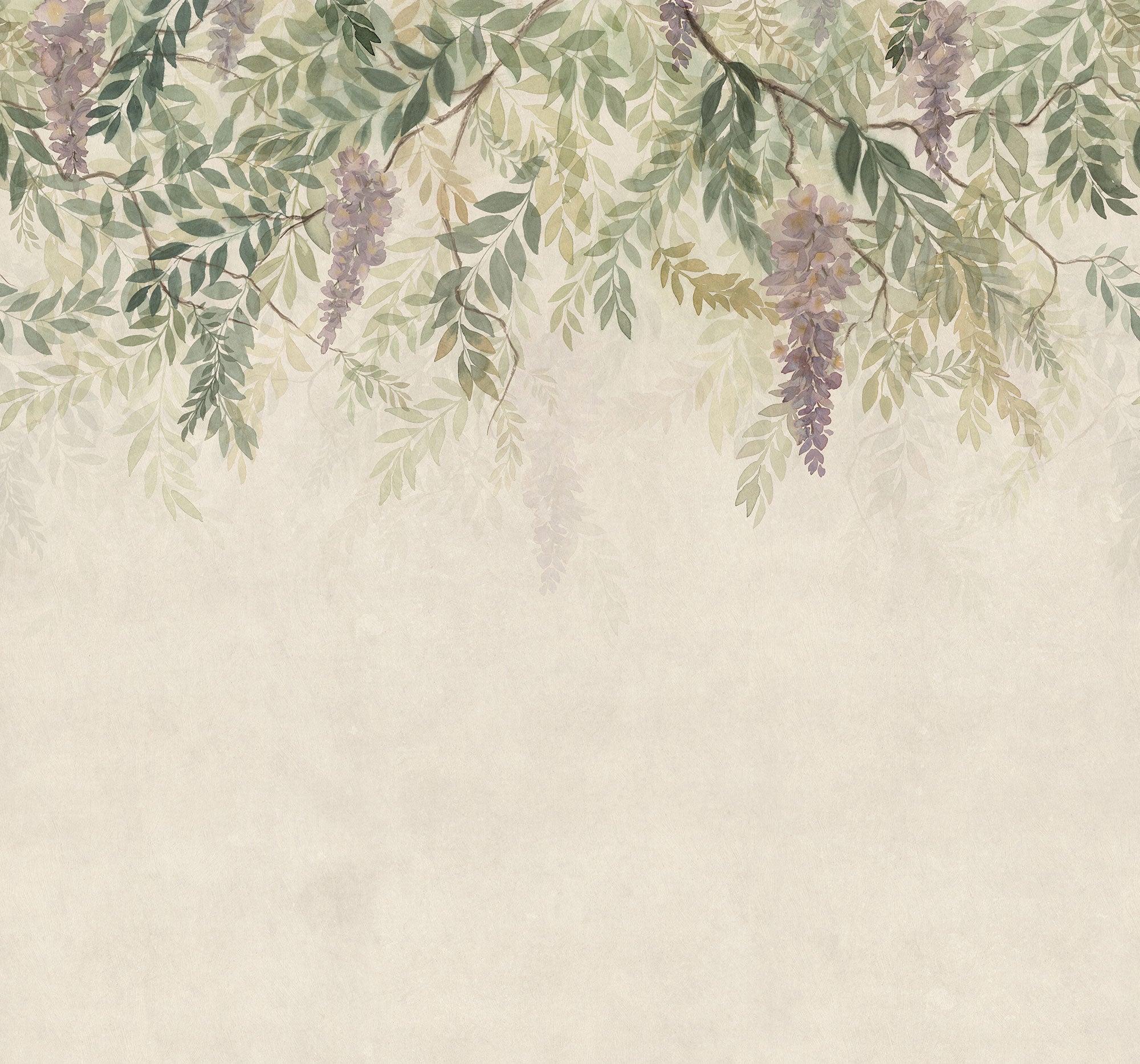 S10657 Green Wisteria Trädgården Mural by Sandberg