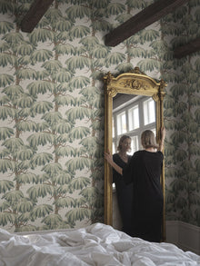 S10664 Alba Green Wallpaper by Sandberg