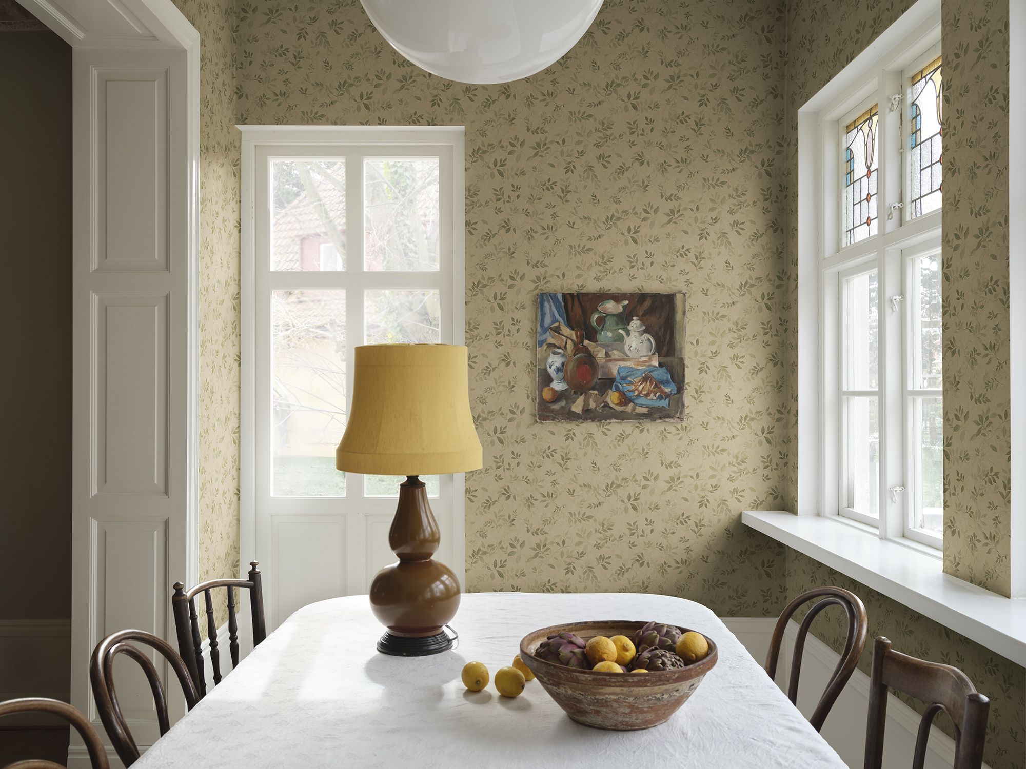 S10676 Mila Olive Green Wallpaper by Sandberg