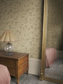 S10676 Mila Olive Green Wallpaper by Sandberg