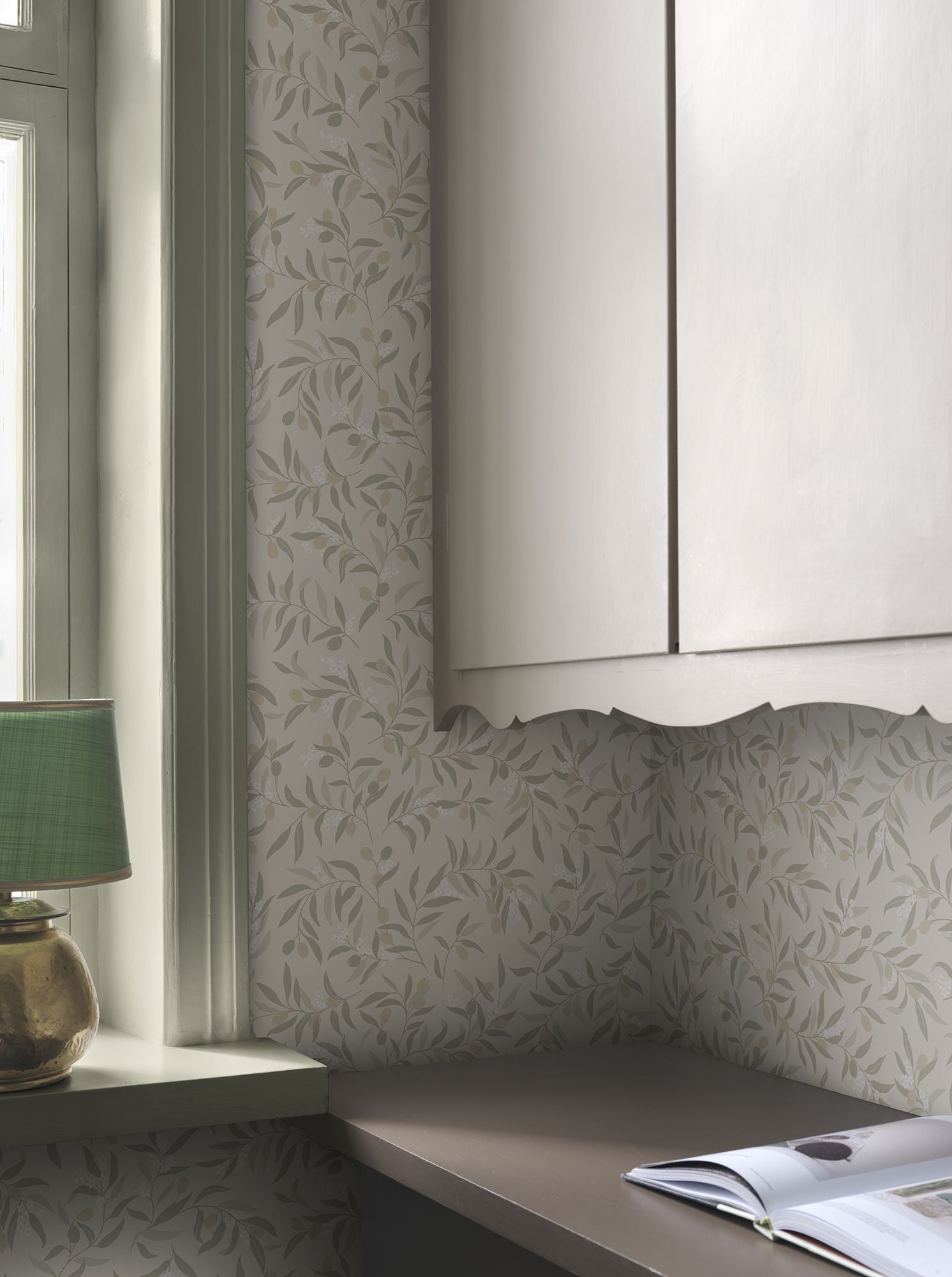 S10679 Olivia Sage Green Wallpaper by Sandberg
