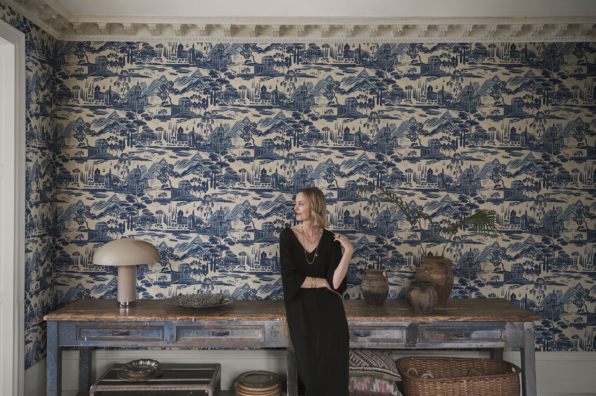 S10688 Lake Como Blue Wallpaper by Sandberg