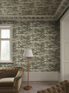 S10689 Lake Como Forest Green Wallpaper by Sandberg