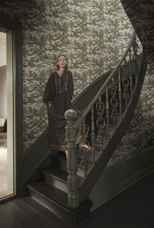 S10689 Lake Como Forest Green Wallpaper by Sandberg