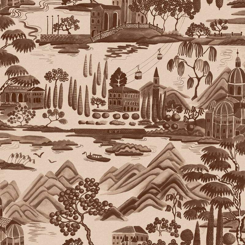 S10690 Lake Como Brown Wallpaper by Sandberg