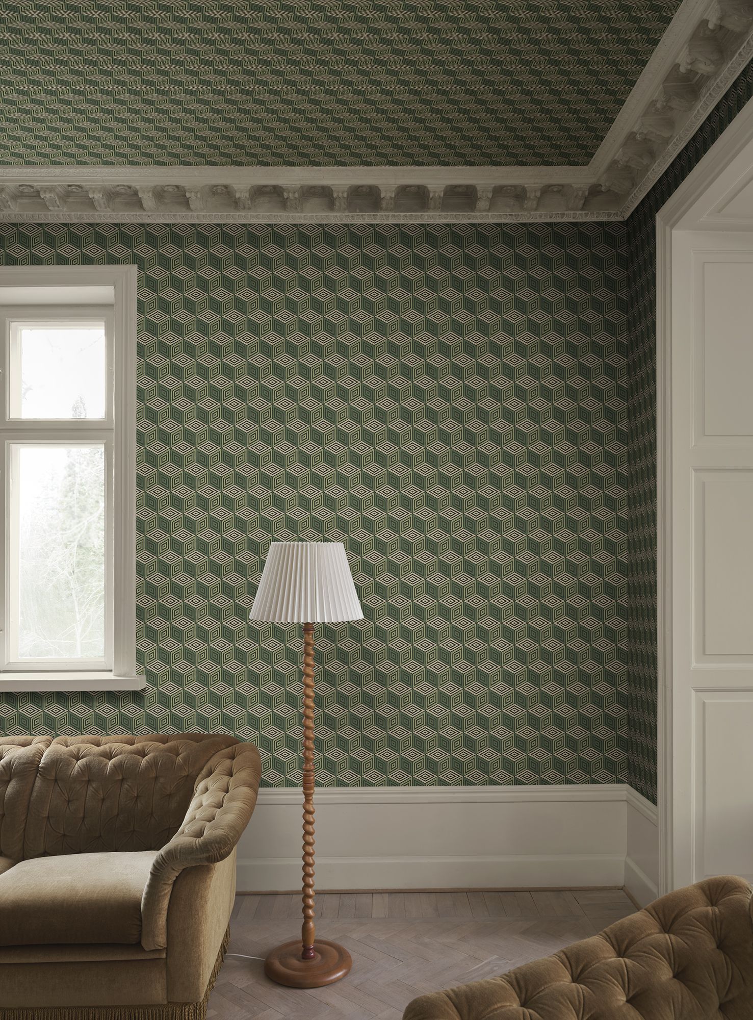 S10692 Chiara Green Mural by Sandberg