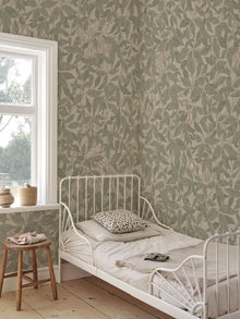 S10718 Garden Green Linnea Mural Sandberg Edition Mural by Sandberg