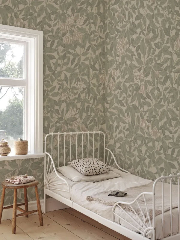 S10718 Garden Green Linnea Mural Sandberg Edition Mural by Sandberg