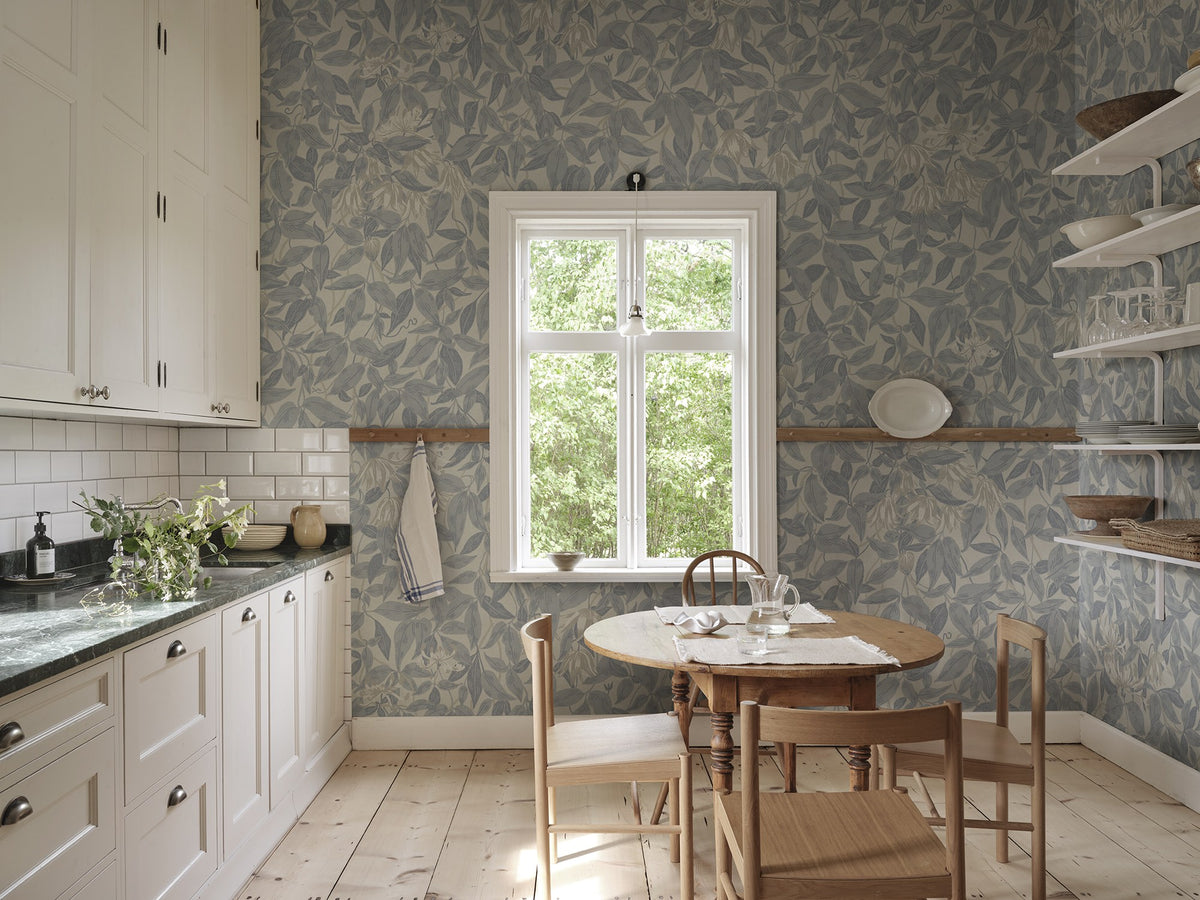 S10719 Linnea Misty Blue Heritage Mural by Sandberg