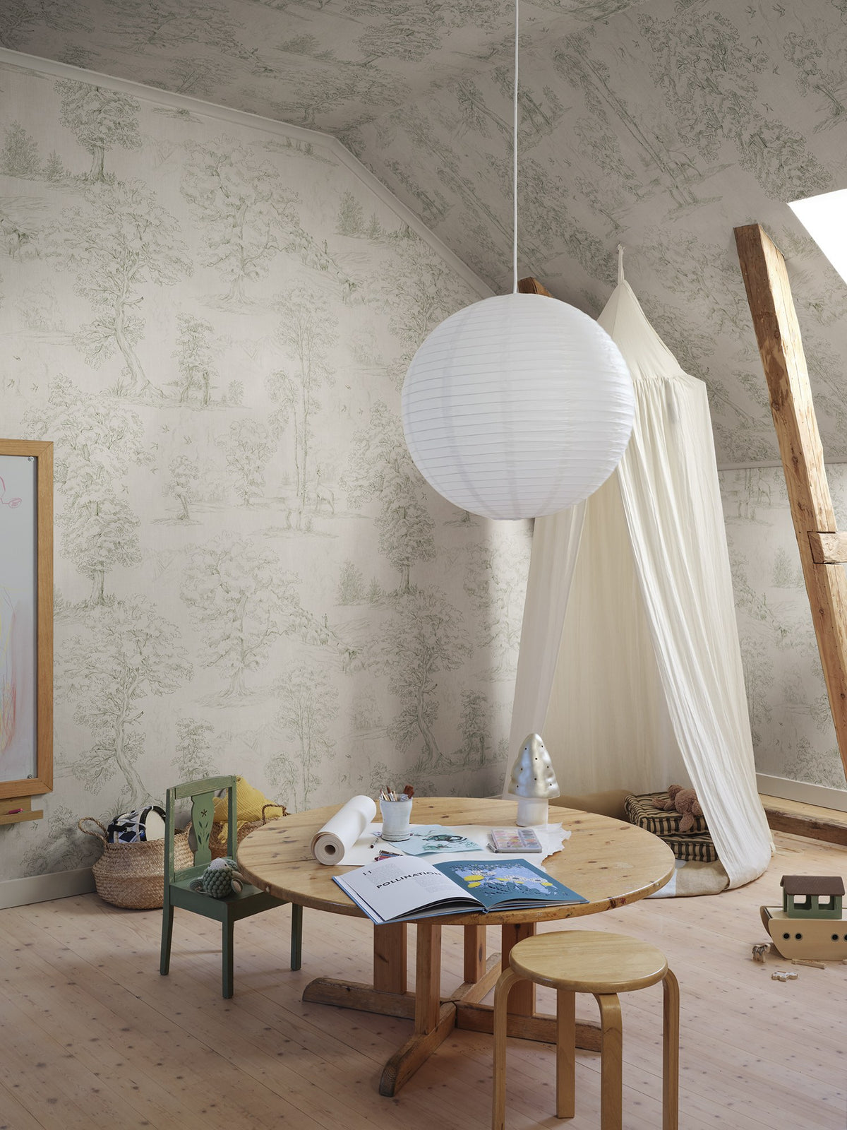 S10742 Montfort Olive Green Heritage Mural by Sandberg