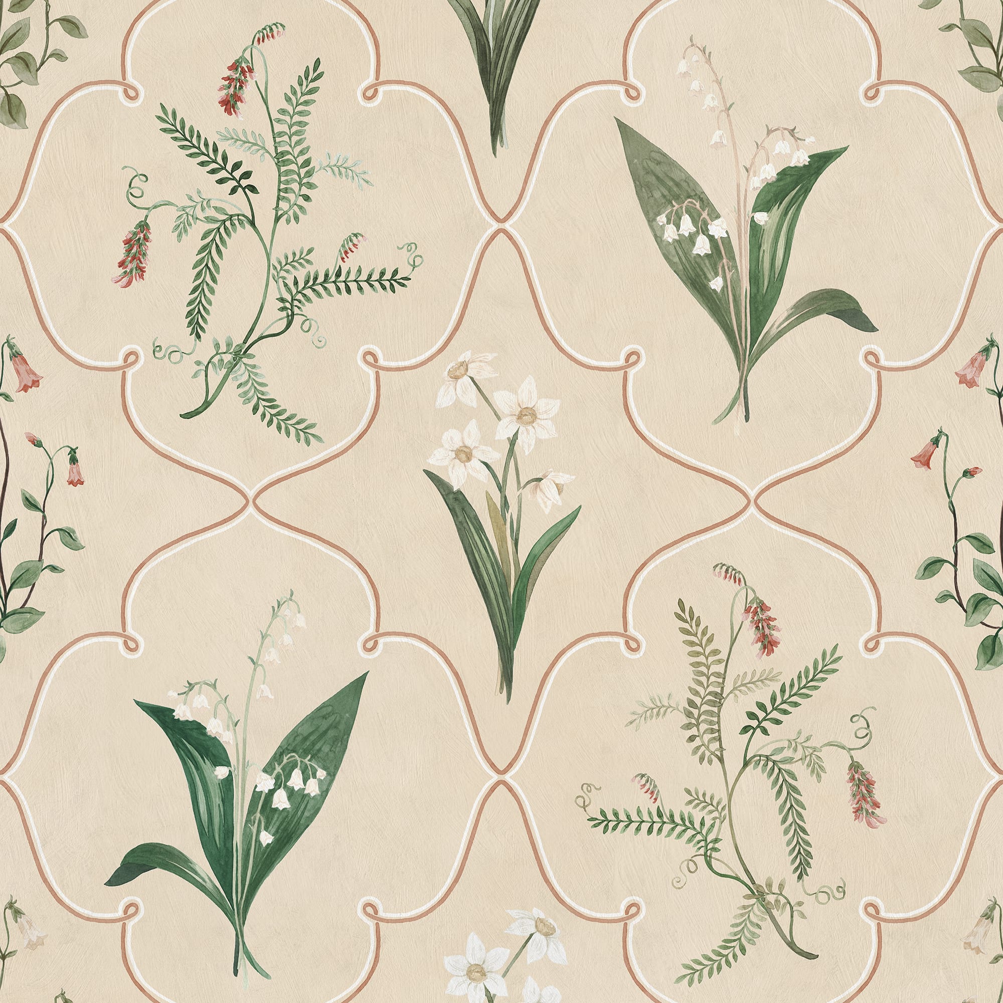 S10762 Green Louise Herbarium Mural by Sandberg