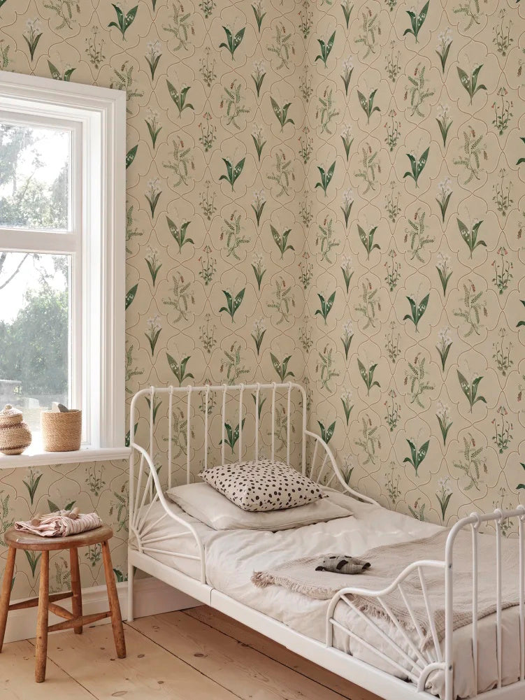 S10762 Green Louise Herbarium Mural by Sandberg