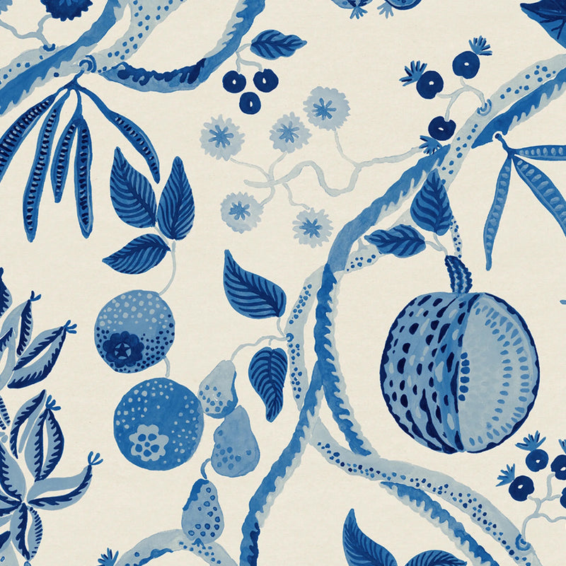S10763 Blue Tree of Life Mural Herbarium Mural by Sandberg