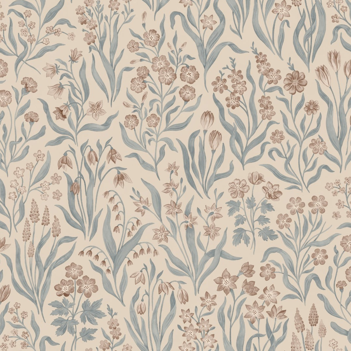 Märta Misty Blue Kolonin II Wallpaper by Sandberg