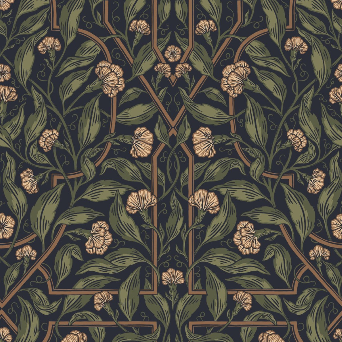 Edda Classic Blue Kolonin II Wallpaper by Sandberg