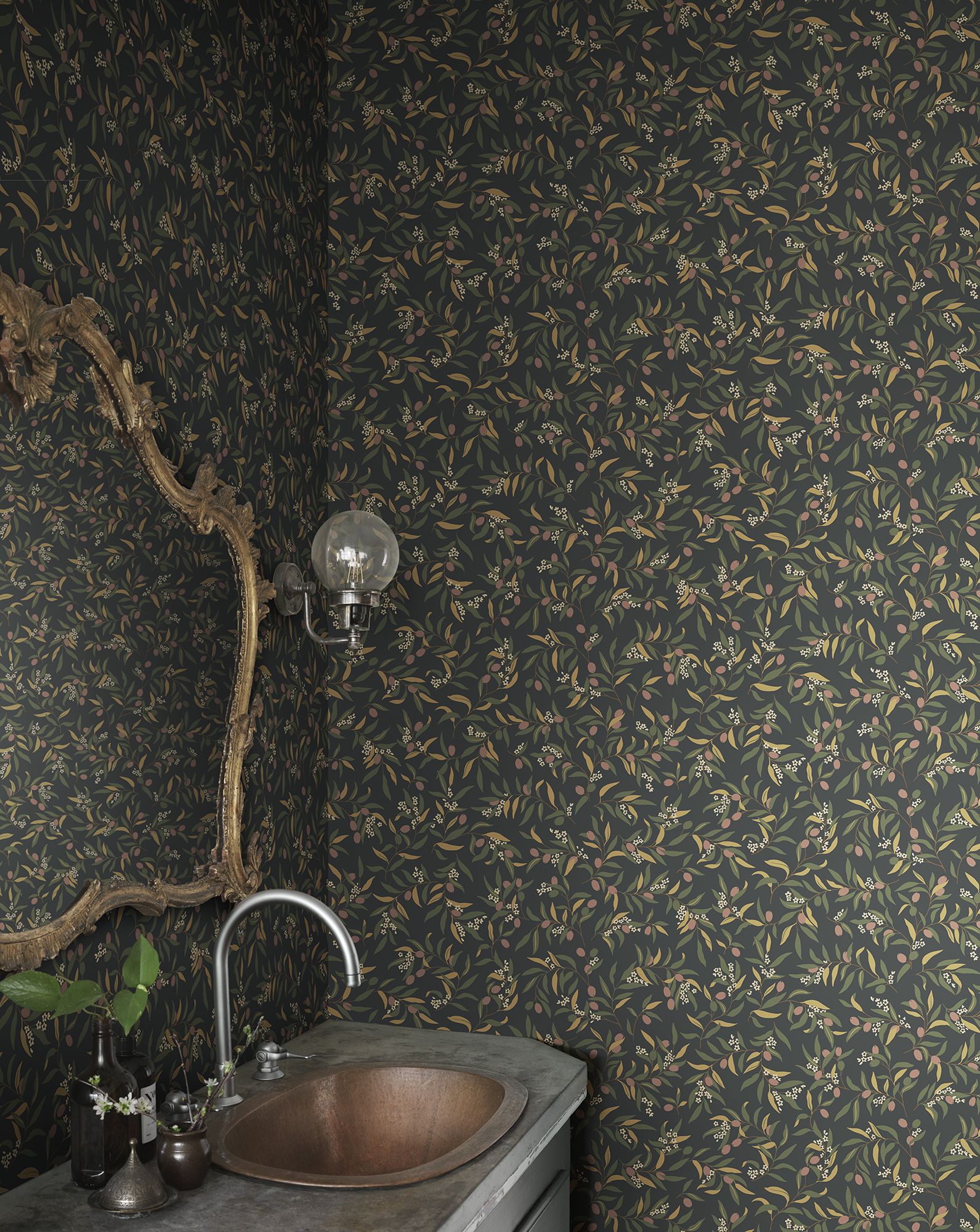 S10807 Olivia Charcoal Wallpaper by Sandberg