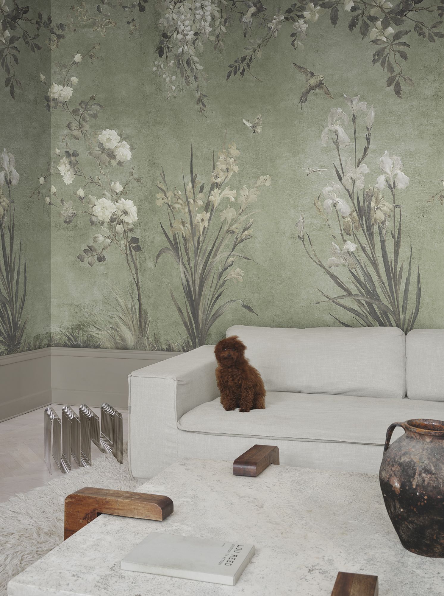 S10815 Nicola Sage Green Mural by Sandberg