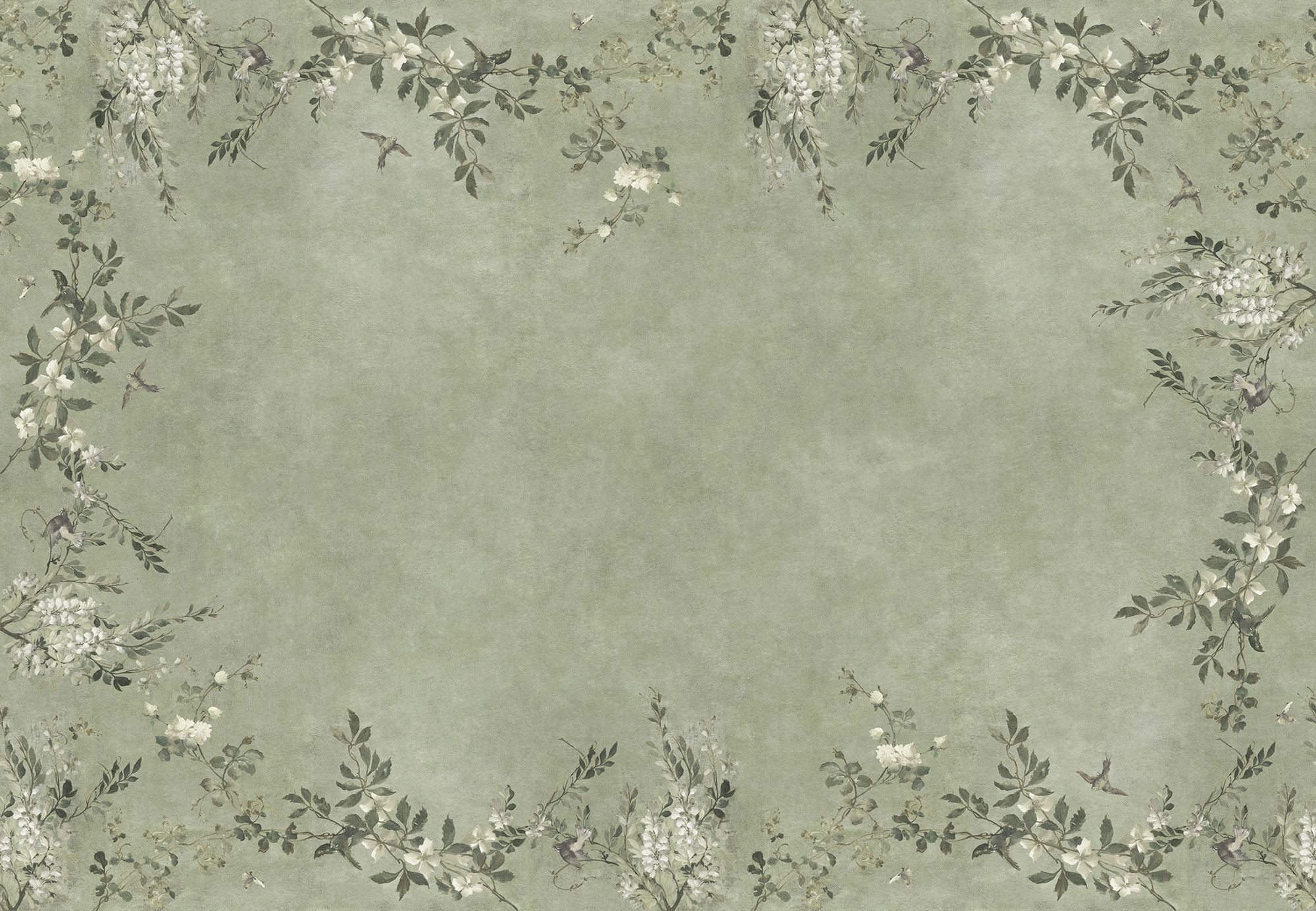 S10833 Luca Rectangle Sage Green Mural by Sandberg